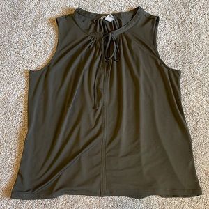 NWOT H&M Dark Army Green Sleeveless Blouse. L